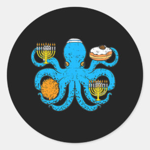Chanoeka Octopus Chanoeka Joods Ronde Sticker