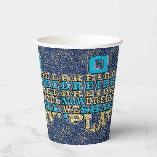 Chanoeka ODreidel 8 oz. Papieren Bekers (Achterkant)