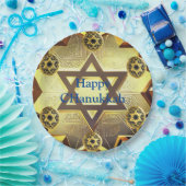 Chanoeka papieren Borden, 9" rond papier Bord (Feest)