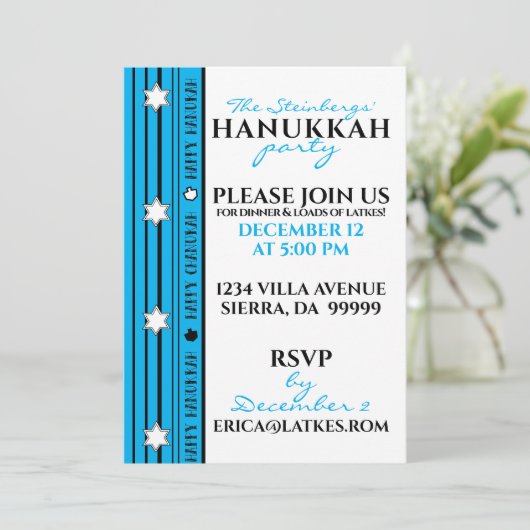 Chanoeka Party Fun Kaart (Staand voorkant)