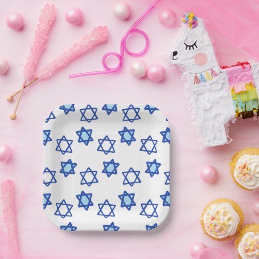 Chanoeka Party Star van David Blue Papieren Bordje (Feest)