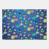 Chanoeka Patroon - Verpakkingsdocument 3 Vlak Blad Inpakpapier Vel (Voorkant 3)