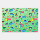 Chanoeka Patroon - Verpakkingsdocument 3 Vlak Blad Inpakpapier Vel (Voorkant)