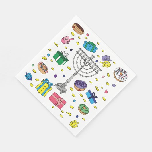 Chanoeka Patroon Wit Servet (Hoek)