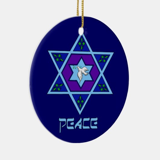 Chanoeka Peace Art Keramisch Ornament (Rechts)