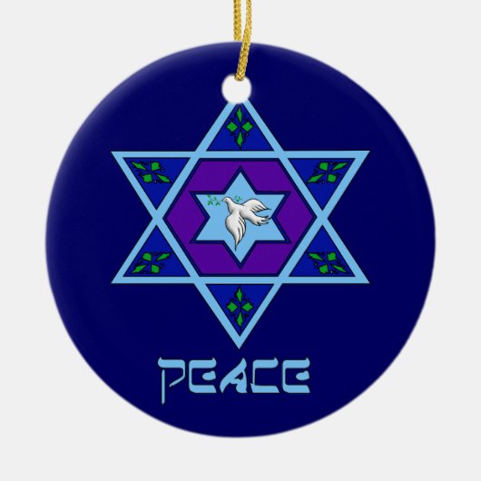Chanoeka Peace Art Keramisch Ornament (Voorkant)