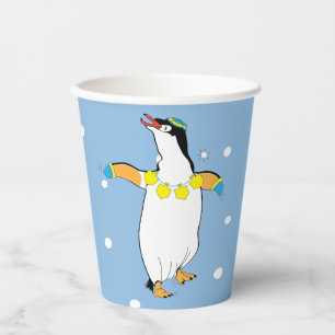 Chanoeka Penguin 8 oz. Papieren Bekers