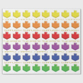 Chanoeka Personaliseer Giftwrap "Dreidel 3D-kleure Cadeaupapier (Vlak)