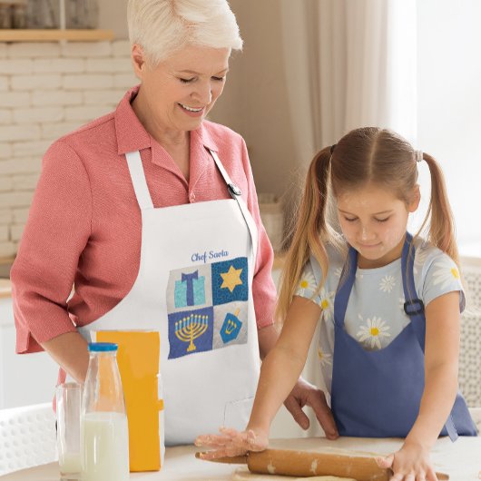 Chanoeka Quilt Collage gepersonaliseerd Schort