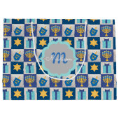 Chanoeka Quilt gepersonaliseerde grote geschenk ta Large Cadeautasje (Achterkant)