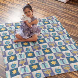 Chanoeka Quilt Look Fleece Deken