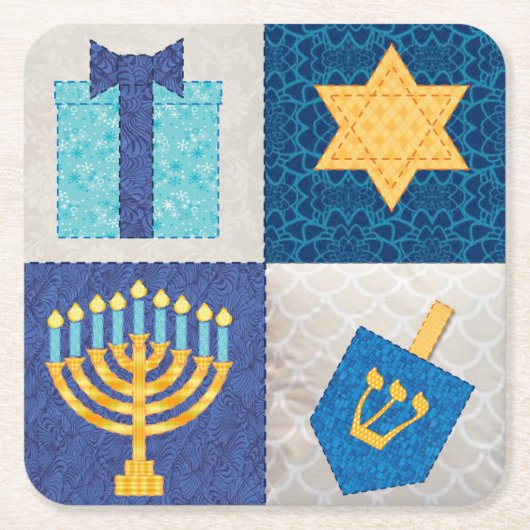 Chanoeka Quilt Onderzetters (Voorkant)