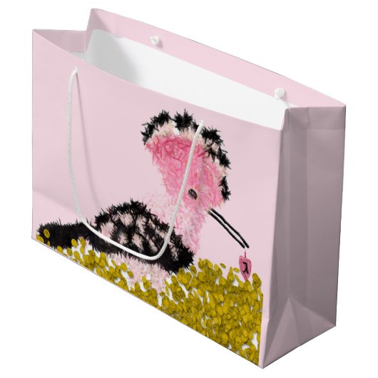 Chanoeka roze dreidel gelt en hop groot cadeauzakje (Voorkant Gekanteld)