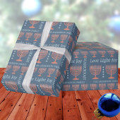 Chanoeka Rustic Menorah Love Light Voeg een naam t Cadeaupapier
