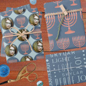 Chanoeka rustieke Menorah feestelijke vakantie fot Inpakpapier Vel