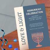 Chanoeka Rustieke Menorah Festival Lichten Elegant Folie Uitnodiging