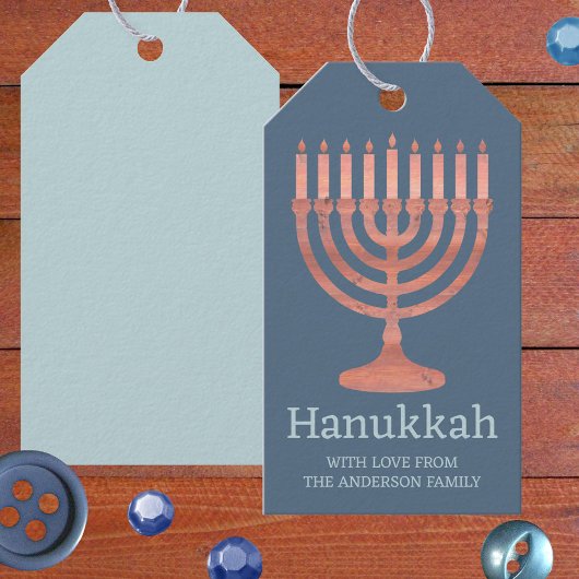 Chanoeka rustieke Menorah plezier grillig modern Cadeaulabel