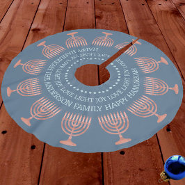 Chanoeka Rustieke Menorah Schattige Blauw Chrismuk Kerstboom Rok