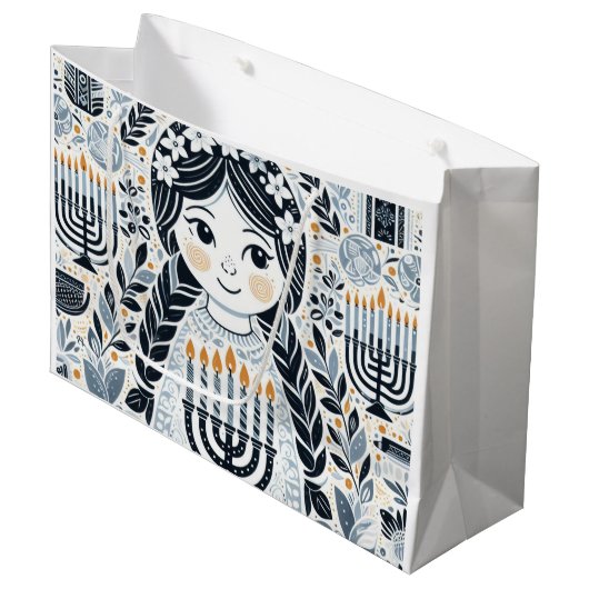 Chanoeka Sameach Celebration Gift Bag: Haal de Groot Cadeauzakje (Voorkant Gekanteld)