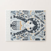 Chanoeka Sameach Gloeipuzzel: stuk samen Festi Legpuzzel (Horizontaal)