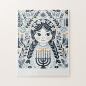 Chanoeka Sameach Gloeipuzzel: stuk samen Festi Legpuzzel (Verticaal)