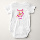 Chanoeka Schattigee gepersonaliseerde Menorah Rain Romper (Achterkant)