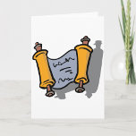 Chanoeka Scroll Wenskaarten Feestdagen Kaart<br><div class="desc">Voor uw hanukkah-viering is dit ontwerp gewoon perfect. Het is een hanukkah-rol. Het ontwerp heeft de rol gedeeltelijk open en je kunt een deel van het schrift op de rol zien. Het is een zeer effectieve look. Dit hanukkah scroll ontwerp ziet er geweldig uit op deze wenskaarten</div>