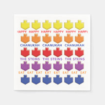 Chanoeka servet personaliseren "3D Dreidels"