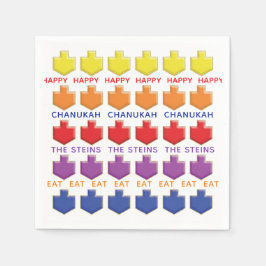 Chanoeka servet personaliseren "3D Dreidels"