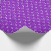 Chanoeka Silver Menorah op Paarse Cadeaupapier (Hoek)