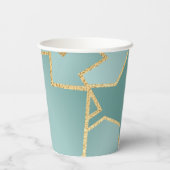 Chanoeka spel op Bluish Dreidels 8 oz. Papieren Bekers (Achterkant)