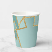 Chanoeka spel op Bluish Dreidels 8 oz. Papieren Bekers (Links)