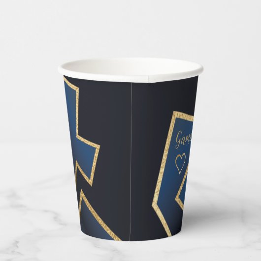 Chanoeka spel op Dreidels 8 oz. Papieren Bekers (Rechts)