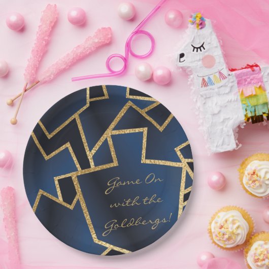 Chanoeka spel op Dreidels Papieren Bordje (Feest)