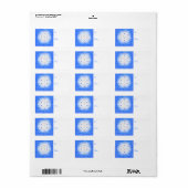 Chanoeka Star en Sneeuwvlokken Blue Gift Label (Full Sheet)