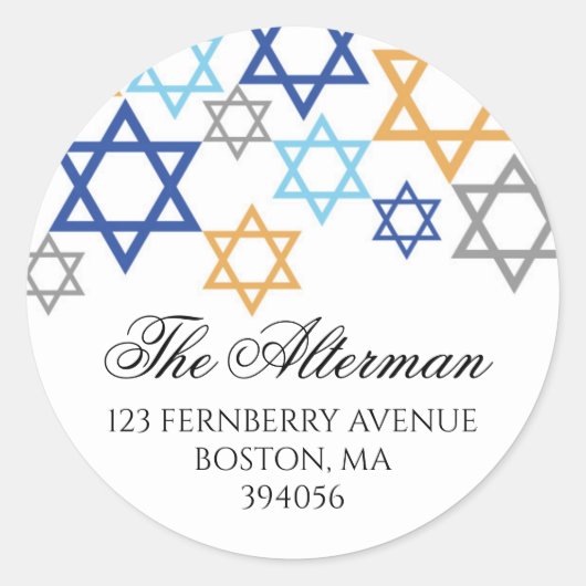 Chanoeka Star of David Envelope Seal Label (Voorkant)