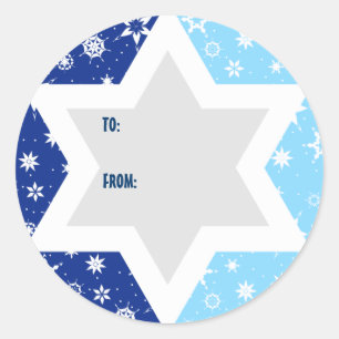 Chanoeka Star van David Snowflake Gift Sticker