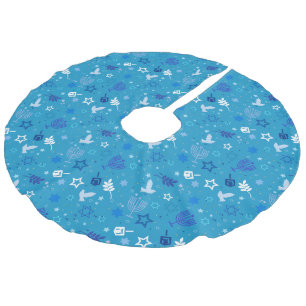 Chanoeka Stars Boomrok Imitatie Linnen Kerstboom Kleed