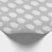 Chanoeka Ster en Sneeuwvlokken Grijs Cadeaupapier (Hoek)