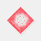 Chanoeka Ster en Sneeuwvlokken Rood Servetten (Hoek)