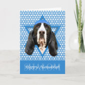 Chanoeka Ster van David - Basset Hound - Jasmijn Feestdagen Kaart (Voorkant)