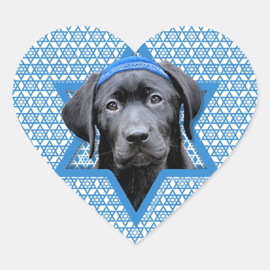 Chanoeka ster van David - Black Labrador Hart Sticker (Voorkant)