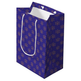 Chanoeka Ster van David Menorah Gold Blue Medium Cadeauzakje