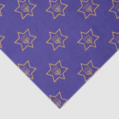 Chanoeka Ster van David Menorah Gold Blue Tissuepapier (Detail)