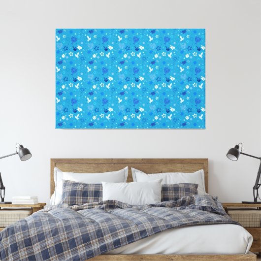 Chanoeka sterren canvas Print (Insitu (Slaapkamer))