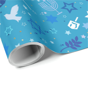 Chanoeka sterren inpakpapier
