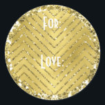 Chanoeka Stickers (1 1/2" of 3") "Chevron Gold"<br><div class="desc">Chanoeka/Vakantie stickers, "Chevron Gold." Personaliseer door de lettergrootte, stijl, kleur en tekst te wijzigen. Zoveel toepassingen: van en naar cadeau stickers, bedankt stickers op traktassen, taarttoppers (plak op zwaar karton, uitgesneden sticker, dan tape tandenstoker op de achterkant van karton), of wat dacht je van cadeau Labels (plak op zwaar karton,...</div>