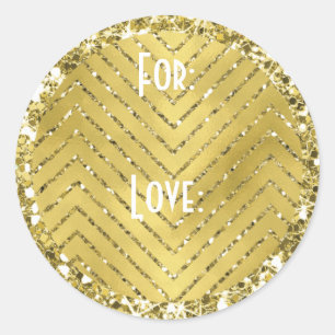 Chanoeka Stickers (1 1/2" of 3") "Chevron Gold"