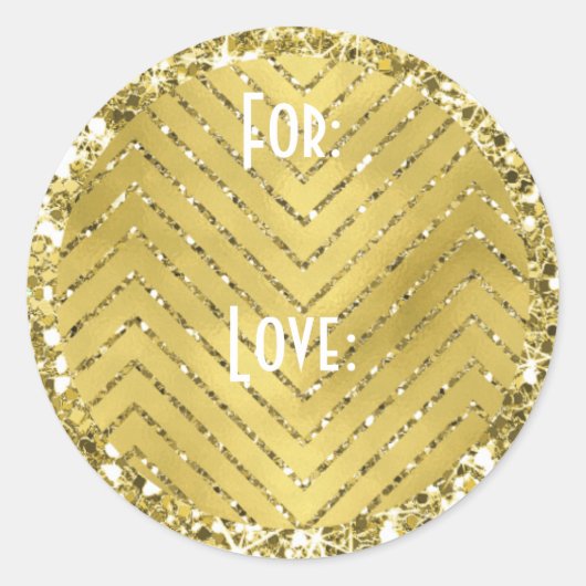 Chanoeka Stickers (1 1/2" of 3") "Chevron Gold" (Voorkant)