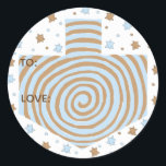 Chanoeka Stickers (1 1/2" of 3")Dreidel/Blauw/Brui<br><div class="desc">Personaliseer door de lettergrootte, stijl, kleur en tekst te wijzigen. Zoveel toepassingen: van en naar cadeau stickers, bedankt stickers op traktassen, taart Toppers (stick op zwaar karton, uitgesneden sticker, tape tandenstoker op de achterkant van karton), of wat dacht je van cadeau Labels (stick op zwaar karton, uitgesneden sticker, punch klein...</div>